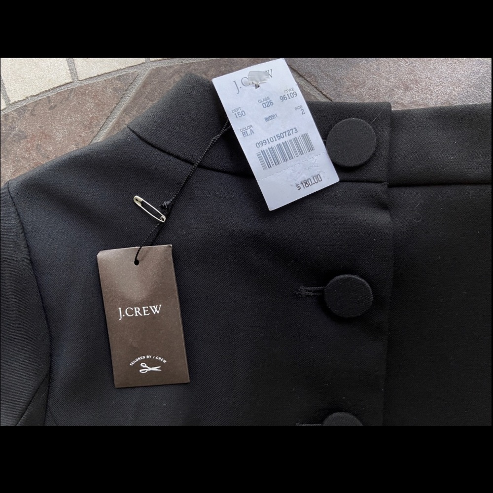 NWT Vintage Wool JCrew Black Collar Sheath Dress 2